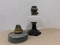 GALVANIZED LANTERN BASE & ALADDIN OIL LAMP BASE