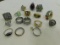 (16) MISC. STAINLESS & UNMARKED LADIES RINGS
