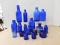 (17) ASSORTED COLBALT BLUE BOTTLES