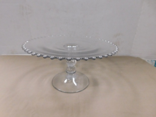 CLEAR GLASS CANDLEWICK CAKE PLATE