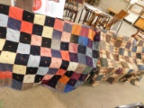 (2) VINTAGE HANDMADE PATCHWORK TIED QUILTS