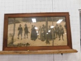 ANTIQUE FRAMED PRINT OF PILGRIMS