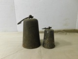 (2) VINTAGE CAST IRON HANGING SCALE WEIGHTS