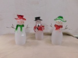 (3) PLASTIC FROSTED SHOWMEN FIGURINES