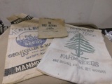 (2) SEED SACKS & CHICAGO BANK MONEY BAG