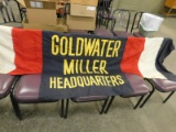 VINTAGE GOLDWATER/ MILLER HEADQUARTERS BANNER