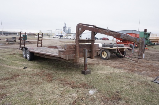 7 1/2 FT X 21 FT SHOP BUILT FLATBED GOOSE NECK TRAILER