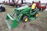 2013 JOHN DEERE 1026R MFWD W/ H120 LOADER & 54