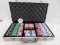 TEXAS HOLD EM' CHIPS IN METAL CASE