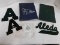 (2) ASTRUM YEARBOOKS & ALEDO LETTER JACKET PATCHES