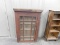 ANTIQUE WOODEN GLASS DOOR CABINET TOP