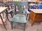 ANTIQUE WOODEN ARM CHAIR PAINTED GREEN