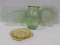 (4) MISC. GREEN & YELLOW DEPRESSION GLASS DISHES