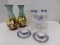 SMALL NORITAKE TEA SET & (2) VASES