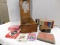 ANTIQUE WEIS DOVETAILED WOODEN CARD FILE W/ ASSORTED GAMES INSIDE