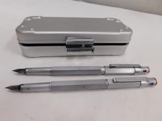 (2) ROTRING FOUNTAIN PENS IN CASE