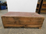 HANDMADE WOODEN CHEST W/ ROPE HANDLES