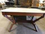 MARBLE TOP LIBRARY TABLE