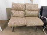 WROUGHT IRON PATIO LOVESEAT GLIDER W/ CUSHIONS