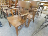 (2) VINTAGE OAK OFFICE / LIBRARY CHAIRS