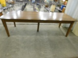 8' ANTIQUE OAK LIBRARY TABLE W/ ONE DRAWER