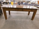 6' ANTIQUE OAK LIBRARY TABLE W/ 4 DRAWERS