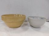 STONEWARE MIXING BOWL & FISH SERVING BOWL