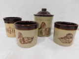 STONEWARE CONTAINERS - DUCK PRINT, PENCILS