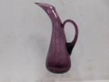 AMETHYST CRACKLE GLASS PITCHER