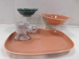 MISC. RUSSEL WRIGHT DISHES & FRANKOMA GOP ELEPHANT CUP