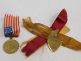 1898 OMAHA EXPO & 1906 ALEDO IL SEMI- CENTENNIAL SOUVENIR PINS