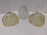 (3) ANTIQUE GLASS LAMP SHADES