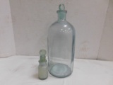 (2) ASSORTED GREEN LABORATORY BOTTLES