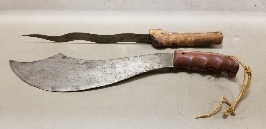 (2) LARGE HOME MADE KNIVES