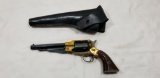 ETE REMINGTON COPY .36 CAL BLACK POWDER 6 SHOT REVOLVER W/ LEATHER HOLSTER