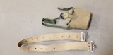 BOY SCOUTS OF AMERICA CANTEEN AND A CANVAS MILITARY STYLE BELT