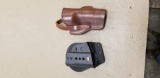 (2) PISTOL HOLSTERS - FOBUS S&W M&P 40 & UNKNOWN LEATHER HOLSTER