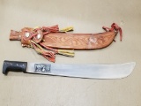 COLLINS & COMPANY HARTFORD MACHETE W/ LEATHER SHEATH