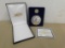 LARGE JOHN F. KENNEDY COMMEMORATIVE COIN & 1964 SILVER HALF DOLLAR
