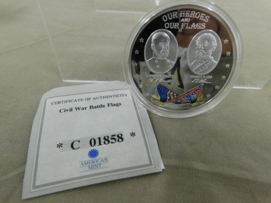 CIVIL WAR BATTLE FLAGS COMMEMORATIVE COIN "OUR HEROES AND OUR FLAGS