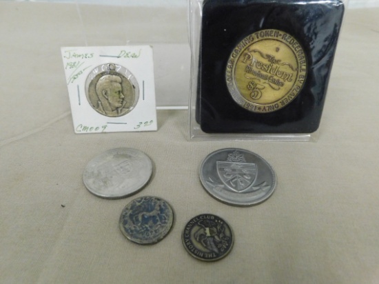 (6) ASSORTED COIN / TOKENS