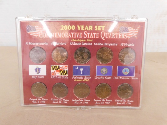 2000 YEAR SET COMMEMORATIVE STATE QUARTERS IN DISPLAY