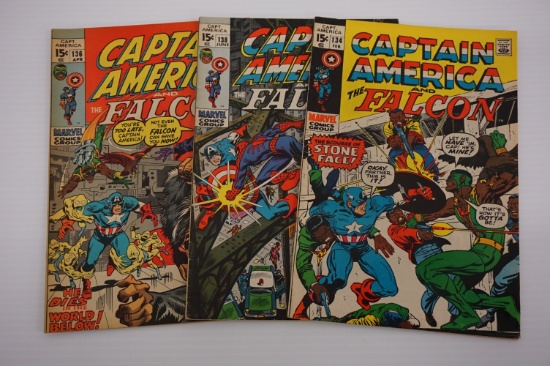 (3) CAPTAIN AMERICA AND FALCON COMIC BOOKS(1971)