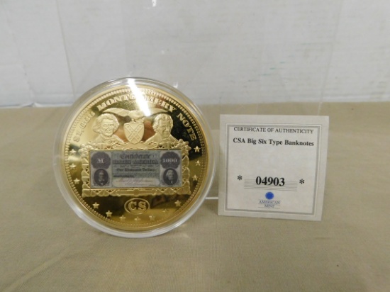 CSA BIG SIX TYPE BANKNOTES T-1 $1,000 MONTGOMERY NOTE PROOF COIN
