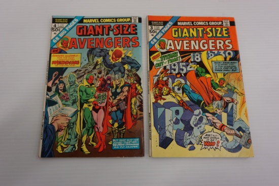 (2) GIANT SIZE  AVENGERS COMIC BOOKS (1974)