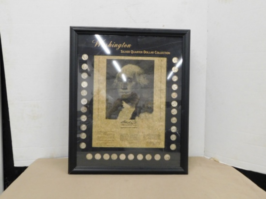 FRAMED WASHINGTON SILVER QUARTER COLLECTION