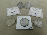(5) WALKING LIBERTY HALF DOLLARS