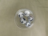(5) ONE GRAM FINE SILVER MINI COINS