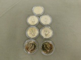 SET OF (7) GOLD ENRICHED PRESIDENTIAL DOLLARS