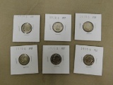 (5) 1970S & (1) 1987S ROOSEVELT DIMES - PRF